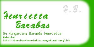 henrietta barabas business card